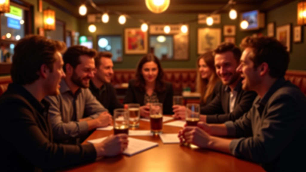 People enjoying trivia night at a pub