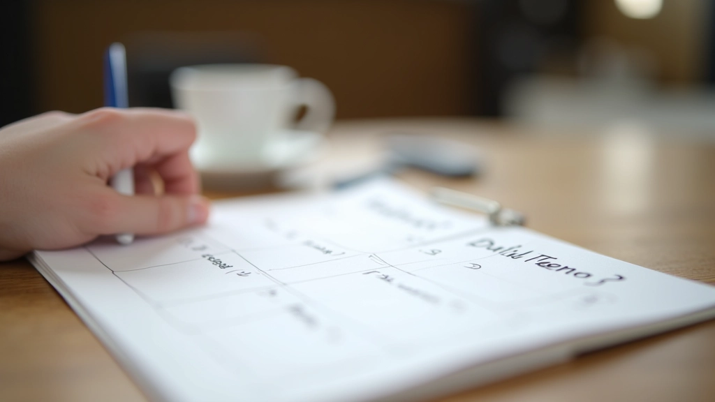 Organized notepad with handwritten quiz answers and categories laid out neatly on desk